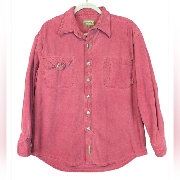 M. Fine & Sons medium button down shirt in soft red/mauve - Picture 1 of 12
